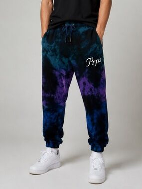 NWT PRPS Men’s Tie Dye Joggers Size Large Blue Purple Streetwear Sweatpants